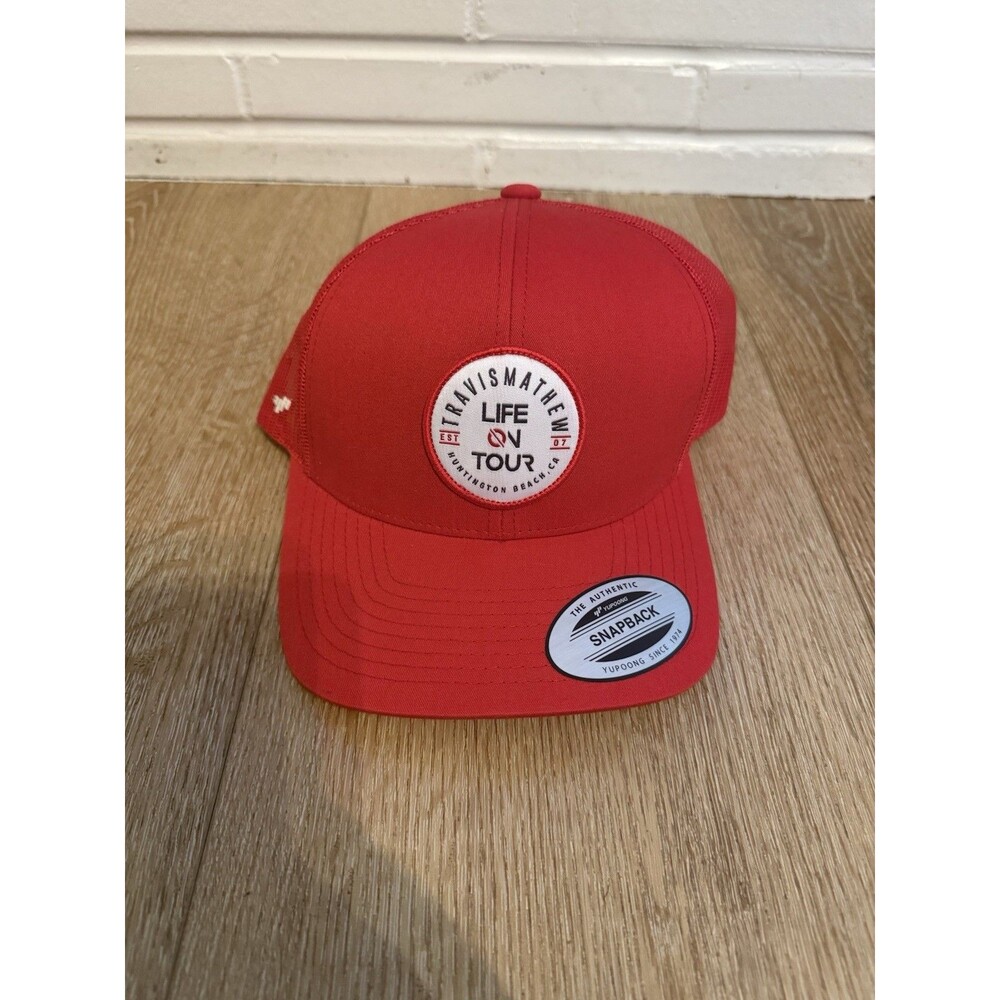 Travis Mathew Mens Red Snapback Golf Hat Cap Life On Tour